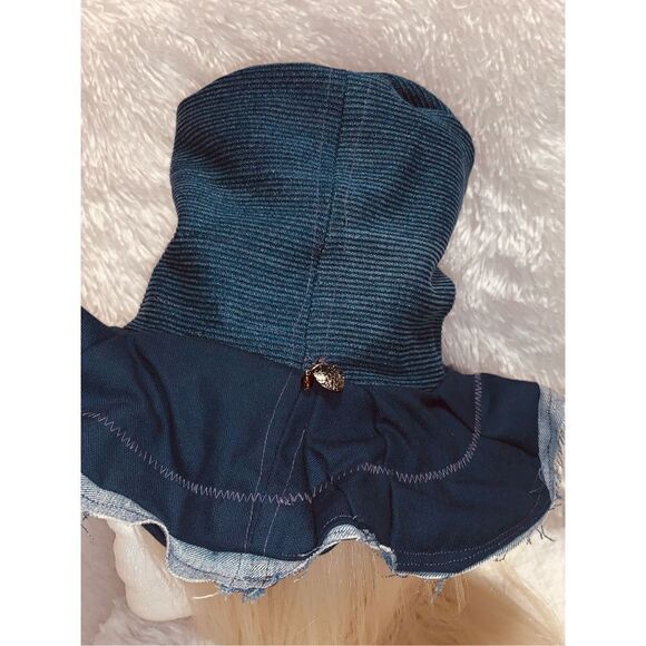 Custom Jean Embroidered Reversible Denim Floppy Top Hat Medium - Picture 7 of 14